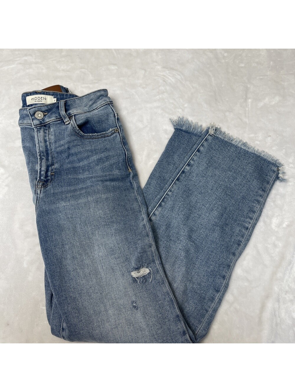 Hidden Los Angeles Distressed Straight Leg Ligh Wash Women’s Jeans Size 27